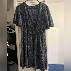 Navy and white speckled /dot dress